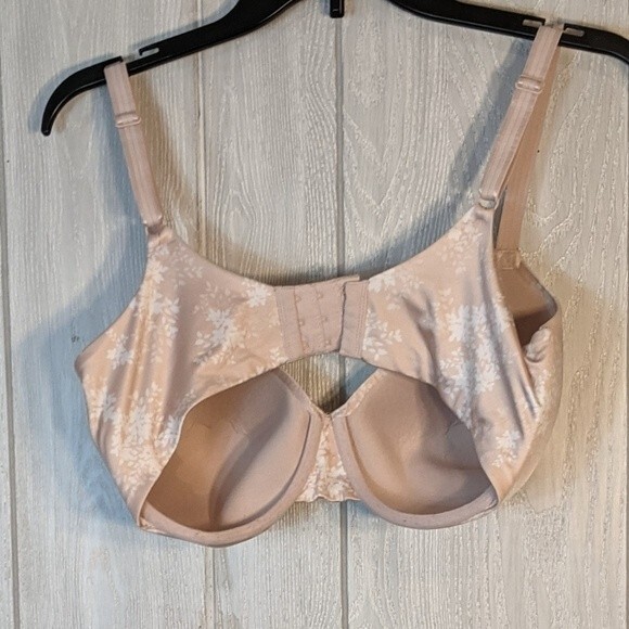 Bali Underwire Bra Nude/Cream Floral 3 Hook Bra EUC SZ 36DD - Picture 5 of 7